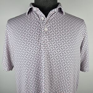 Kenneth Cole Men's Patterned Poly Blend Golf Polo Casual Sport Size L